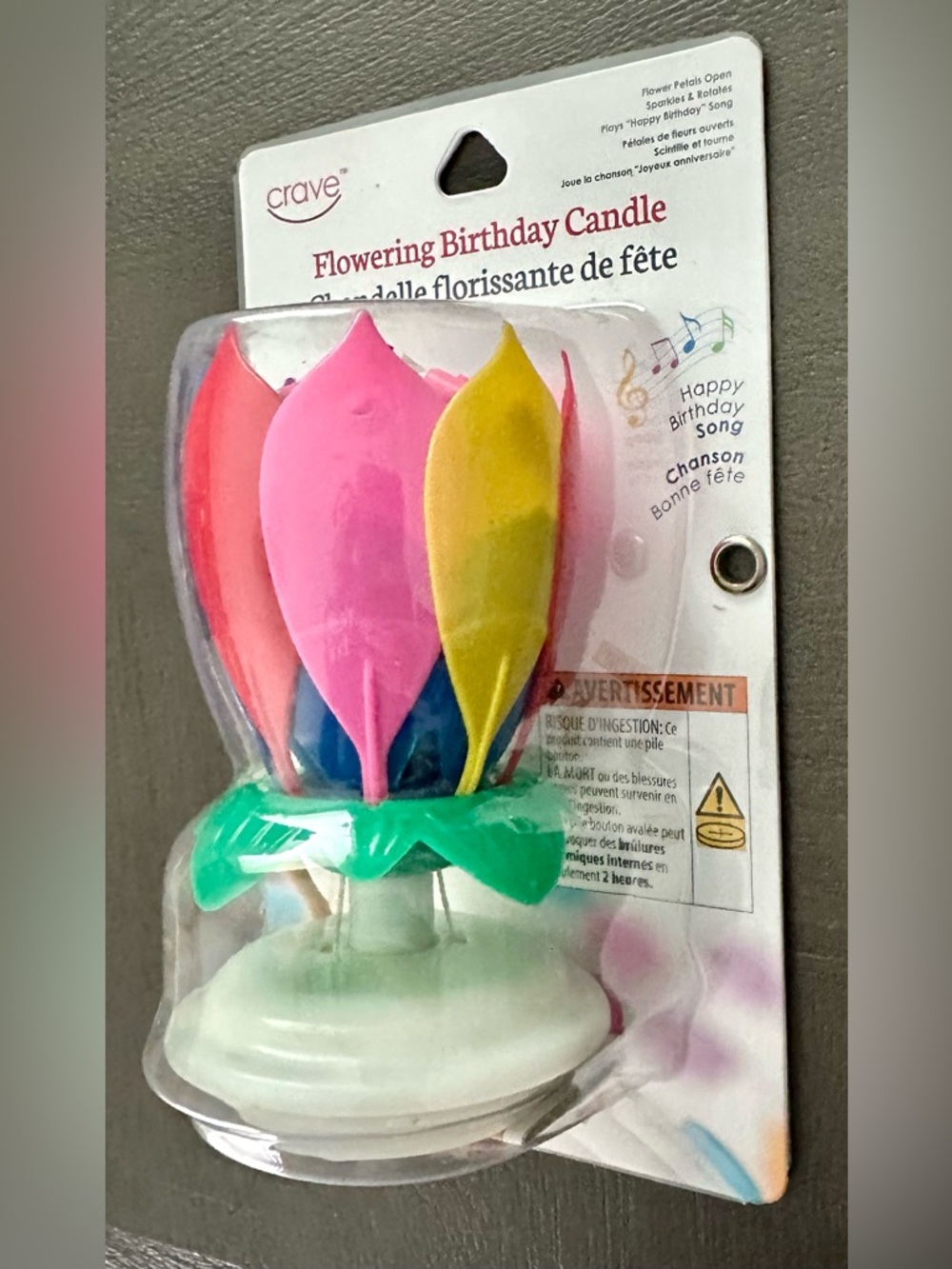 Flower Birthday Candle Lotus Opens Plays Happy Birthday Party Cake Topper - Picture 2 of 6